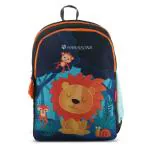 Harissons Bags Multicolor Polyester Lion Primary School Backpack for Children 7-12 yrs Old 19 L (HB1199NAVYORANGE)