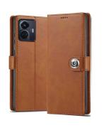 COVERBLACK Realme RMX3686 / 10Pro PLUS 5G Flip Cover | Full Body Protection | Inside Pockets & Stand | Wallet Stylish Button Magnetic Closure Book Cover Leather Flip Case for Realme 10 Pro+ 5G - Executive Brown