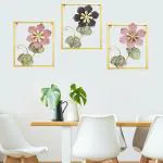 Cvanu 3 Pieces Metal Minimalist Abstract Wall Art Metal Tree Leaf Line Wall Decor Single Line Home Hanging Wall Art Wall Sculpture Decor for Kitchen Bathroom Living Room