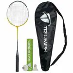 TRIUMPH Badminton Racket , Badminton Shuttle Cock , Badminton Racquet Triumph Passion 1 Pc with 10 Pc Triumph Outbreak Feather Shuttlecock & Full Racket Cover