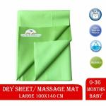 THE LITTLE LOOKERS Green Large Waterproof Bed Protector for Babies