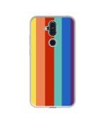 Casotec Rainbow Colors Design Printed Silicon Soft TPU Back Case Cover for Nokia 8.1