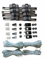 PG Home Solutions - Accessories For Pulley Operated Cloth Drying System( Ceiling Cloth Hanger) - PVC Plastic Single and Double Pulley with HDPE Material Rope for Cloth Drying Ceiling Hanger (35 Meter) - 4 Pair White,Black