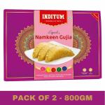 Indiyum Indian Special Holi Sweet Namkeen Gujia 800gm (Pack of 2 * 400gm)