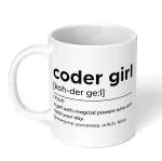 Akipi Retail Coder Girl Definition Noun Arm250 Ceramic Coffee Mug 11Oz
