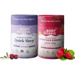 The Body Reserve Quick Sleep And Biotin hair Gummies Combo For Men Women Strawberry Flavourd Natural Sleep Aid for Muscle Recovery With Kids Growth Gummies, (30 Each, Pack of 2)