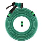 Cinagro 10 Meter 0.5 inch Heavy Duty PVC Garden Hose Pipe with Jet Spray Gun, Tap Adapter & 3 Clamps, Lightweight, Durable & Flexible, Water Pipe for Garden, Garden Pipe (32.8 feet, Yellow)