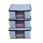 Vidhi14 Storage box for clothes, Foldable Wardrobe Storage Organizer Bag, saree covers bags, steel frame storage box saree, living box, 66 Liters storage Bag(Pack of 3)