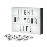 Glowserie My Cinema Lightbox The LED Marquee Light Box with 100 Letters & Numbers, USB and Built-in Storage, A4 Size 9x12, Black Shell, Cool White Illuminated Sign