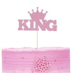 Zyozique King Cake Topper 1st Birthday Decoration for Baby Boys,King and Crown One First Birthday Cake Topper for Party Decorations Kits (Rose Gold)