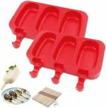 Zollyss 3 Cavities Silicone Popsicle Molds, BPA Free Homemade Ice Cream Bar Mold Ice Pop Molds