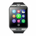 LOPAZ Q18 Android Smart Watch with Bluetooth Smartwatch, Camera SIM Card Smartwatch (Black Strap, FREE SIZE)