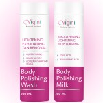Vigini Skin Brightening Lightening Body Tan Removal Coffee Scrub Body Wash & Kojic Acid Lotion