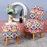 Shadowkart Pouffes Sitting Stool For Living Room, Mudda Puffy Wooden Ottoman Stools, Pouffe Footstool, Pouf For Office Home Decoration & Dressing Table Sofa Chair, Combo 18x18x32 Inch, Jaipuri