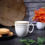 AMORA Cream Gold Mug Set with unique art work ( Set of 6 )