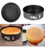 Kunya Tin Teflon Spring Round Cheese Cake Mould (Black) Pack Of 1