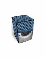 The Furnishing Tree Washing Machine Cover Check Blue Compatible for Bosch 7 Kg Fully-Automatic Front Loading WAK24269IN