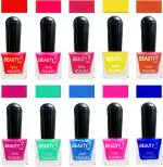 OUR Beauty Multicolor High Quality Quick Dry Long Lasting Hd Colors Nail Polish 2Feb2053, 80 ml (Set Of 10)
