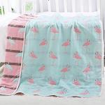 Koochie-Koo Green Reversable Flemingo Designed muslin Blanket ,110X108 cm