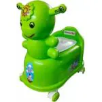 Maanit 3 in 1 Froggy face Potty Seat with Removable Lid Bowl Ride Pushing on Potty Seat (Green)