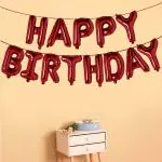 AMFIN Happy Birthday Letter Foil Balloon Birthday Party Supplies , Happy Birthday Balloons For Party Decoration (Red (Chrome))