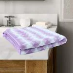Satisfyn Microfiber Bath Towel Barfi Purple Design Color