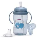 Adore Hoop a Loop 2 in 1 Leakproof Spout Sipper for Baby with Handle |Sipper for Ultimate Versatility | Anti Spill Water Sipper Straw Cup for Kids | Sipper Cup for Baby & Toddlers (Blue, 270ml)
