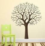 LANSTICK Brown Tree Without Leaves Self Adhesive Wall Sticker