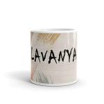 Rish Lavanya Texture Name Theme Printed Multicolor Ceramic Coffee Mug, 350 Ml