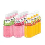 Newtreo Cojo Cojo Juice with Nata De Coco |4 x Lychee, 4 x Guava & 4 x Four Seasons Flavours | Imported from Vietnam | 25% Juice from fruits | Pack of 12 x 320ml each