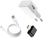 Badger Wall Charger Accessory Combo for Vivo Y91i, Vivo Y93, Vivo V9 Youth, Vivo Y81 with Data Transfer & Fast Charging Cable (White, Black)