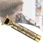 Appslite  Hair Clippers for Men Barber Grooming Cordless Rechargeable Close Cutting T-Blade Trimmer Haircutting Beard Shaver Barber (Gold)