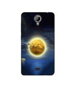Casotec Moon View Design Printed Silicon Soft TPU Back Case Cover for XOlO One HD