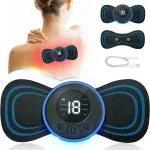 CONSONANTIAM Mini Massage Stick, Wireless Vibrating Body Massager Machine for Pain Relief, 8 Mode and 19 Gears Mini Massager, Butterfly Massager for Shoulder, Legs, Neck & Back Massage (Black)