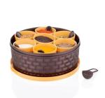 RAGHAV SUPER SHOPPE 7 Compartment Multipurpose Plastic Masala Box for Kitchen Royal Spice Boxes for Kitchen Masala Dabba Container with 7 Spoons-A6
