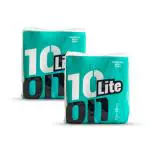 10 on Lite 2 Ply Kitchen Towel Roll 2 In 1 - Paper Size 23 x 22.5 CM - 60 Pulls - 4 Rolls- Pack Of 2