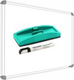 SHELFKING Non Magnetic 1.5x2 ft Whiteboard,One Side Whiteboard Marker & Back Side Green Chalk board Whiteboards and Duster Combos (White, Green)
