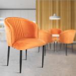 Rose Designer Chairs Fire apricot Cafe Chair | Side Chair | Living Room Chair | Modern Velvet Dining Chair for Cafe Chair