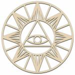 CVANU Triangle Eye Design Wall Art Wooden Crystal Grid Sacred Spiritual Home Decor Cutout