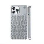 Million Cases Back Cover Case for iPhone 13 Pro Max Shockproof Protective Aero Mesh Metallic Hybrid Case(White)