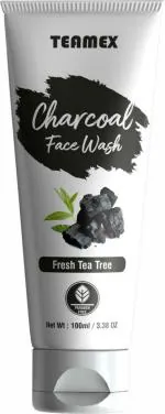 TEAMEX Face Wash Gel Charcoal All Skin Types Oil and Acne Control, Deep Cleaning 100 ml