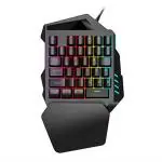 PSYCHE 35 Keys One Handed Mobile Gaming Keyboard V100 USB Wired with Led Color Backlight - Ergonomic Design, Heavy Duty, with Palm Rest