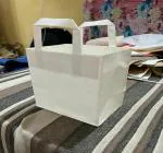 BHARAT PAPERS Fall Gift Bag Maple Leaf Elements Party Treat Bags Kraft Paper Orange Gift Bags with Handles Autumn Leaves Themed Thanksgiving Wedding Parties Birthday Bridal Shower Party Favors (pack of 10)-a25