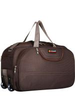 NHQ Fashion Brown Nylon Travel Strolley Duffel Bag 60L