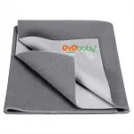OYO Baby Baby Dry Sheet Waterproof Fleece Reusable Bed Protector Drysheet, Medium, Grey (70 cm x 100 cm)