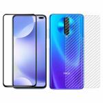 Kite Digital Redmi POCOPHONE X2 Back Screen Protective Film Carbon Fiber Skin Transparent Screen Guard Sticker + 5D/6D/11D/21D Black Premium Tempered Glass Screen Protector