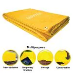 MIPATEX 150 GSM Tarpaulin Sheet with Aluminium Eyelets Yellow 6 x 6 ft