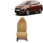 Kingsway Towel Fabric Car Seat Covers for Hyundai Aura, 2020 - 2022 Model, Material: 100% Cotton, Color : Beige, Complete Set of All Seats (Car Specific Front + Rear Seat Covers)