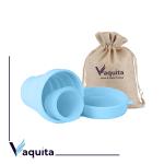 Vaquita Collapsible Silicone Cup Foldable Sterilizing Container for Menstrual Cups -Pack of 1 Unit | Microwave Friendly | Kills 99% of Germs | Menstrual Cup Sterilizer Container 006 (Blue)