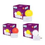 Philips Joy Vision Coral Rush 0.5-Watt LED Bulb,Pack of 3 (Box of 1 White,1 Red and 1 Yellow Bulb) (929000253194_WRYcombo3)